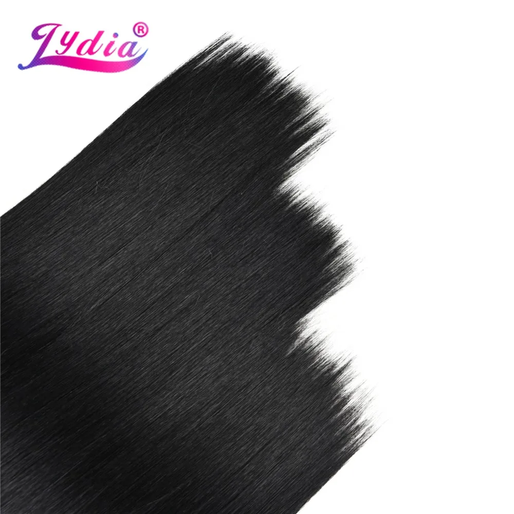 Lydia Synthetic Yaki Straight Hair Weave Hair Bundles 18inch-22inch 4pcs/Pack With Free Closure Extensions