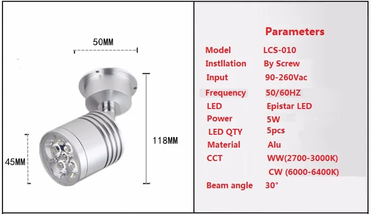 Rotable светодио дный 3 Вт/5 Вт светодиодный потолочный Точечный светильник, 85-265светодио дный VAC Светодиодный счетчик света, акцентное
