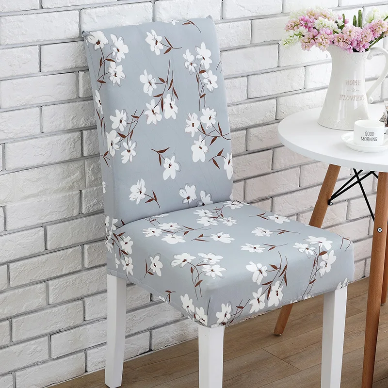 

20 Printed Color Spandex Stretch Dining Chair Cover Restaurant For Weddings Banquet Folding Hotel Chair Covering 1PCS