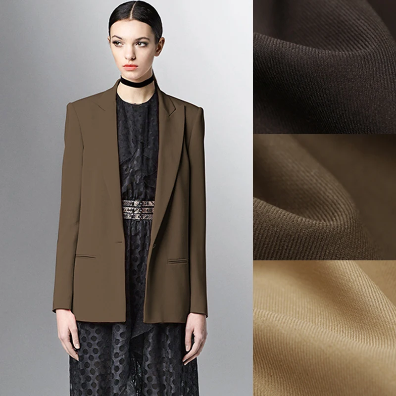 

150CM Wide 320G/M Weight 35% Wool & 65% Polyester Solid ColorFabric for Spring and Autumn Coat Clothes Jacket DE460