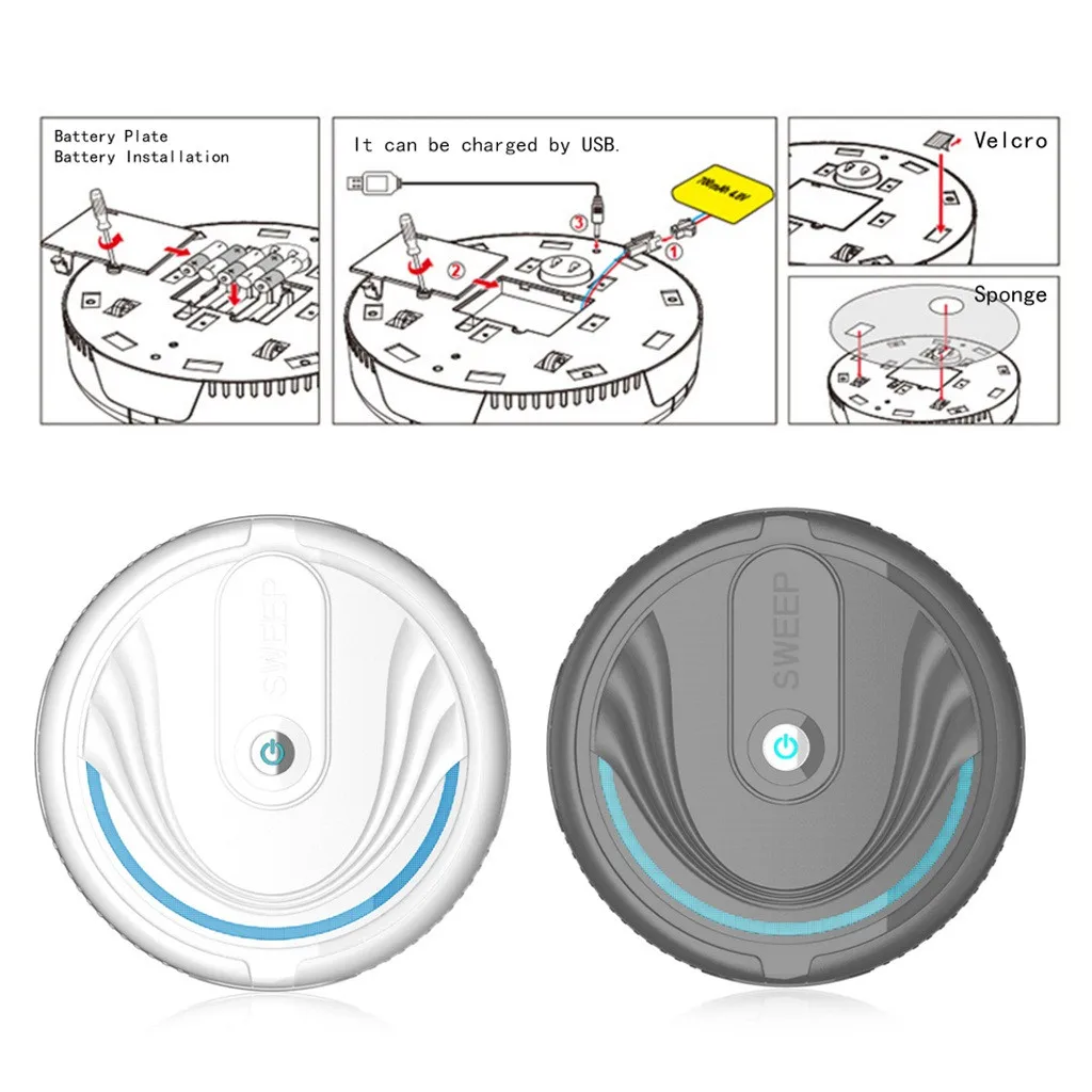 Товары для уборки милый круглый умный робот-пылесос автоматическая игрушка для уборки пола подметальная уборочная машина белый подарок дропшиппинг#0812