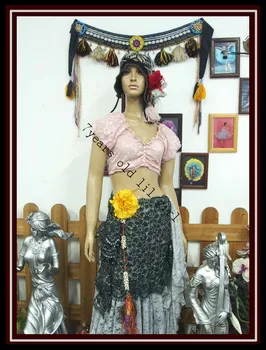

Lace Belly Dance Lotus leaf sleeve Top 9DZ24