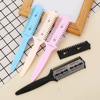 

Makeup Brushes Hair Brush Pro Hair Razor Comb Scissor Hairdressing Trimmers Hair Shaving Blades Cutting Thinning Styling Tool