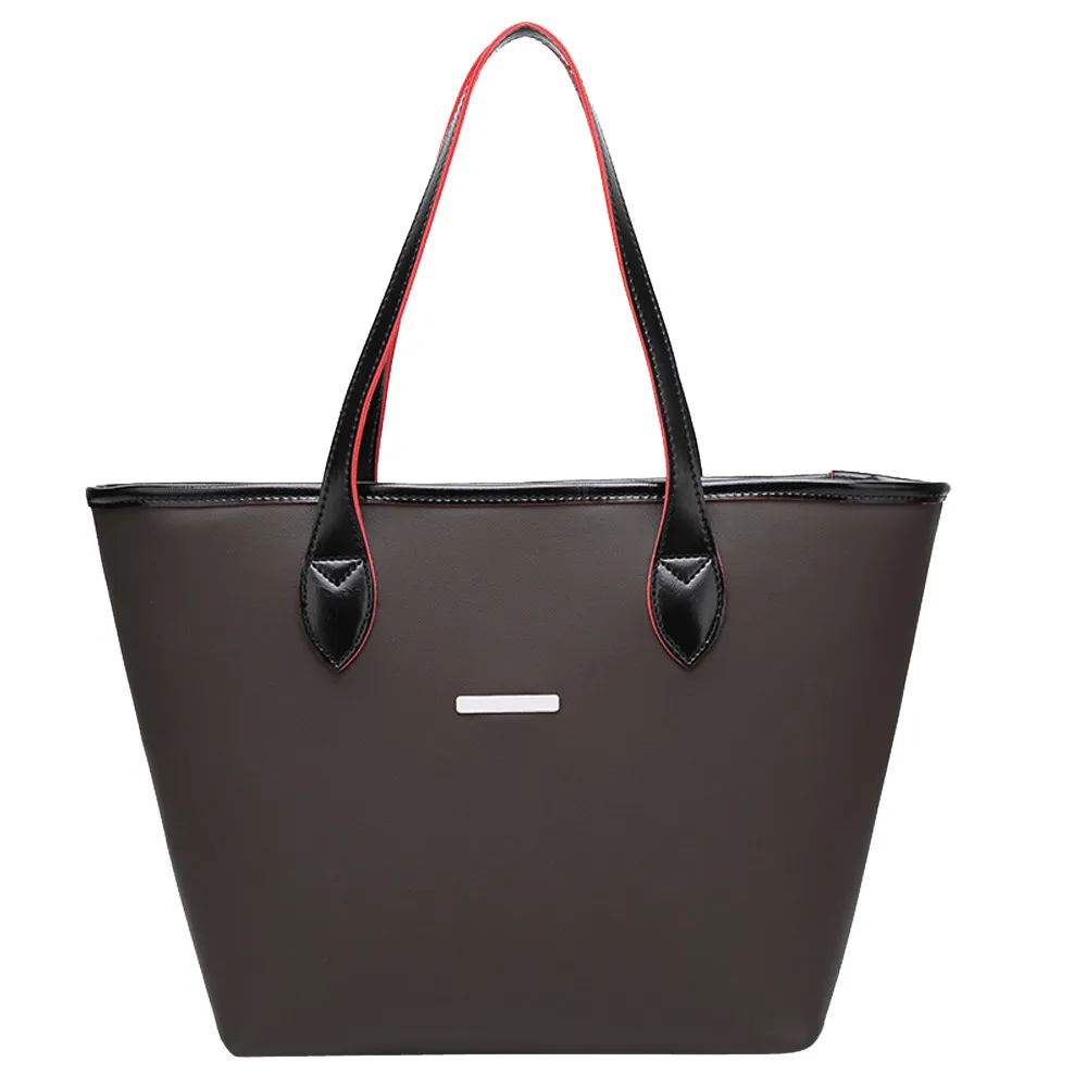 CONEED кожаные сумки высокого качества повседневные женские сумки модные женские на молнии хит цвет сумка на плечо Женская Повседневная сумка No7 - Цвет: BK