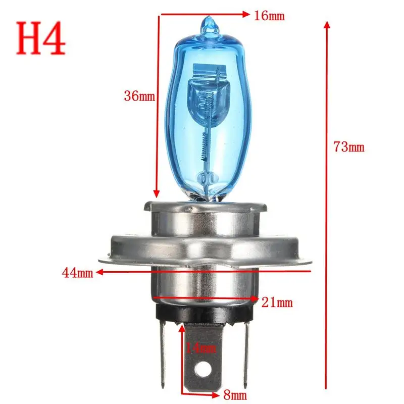 2 шт. H1/H3/H4/H7/H8/H11/HB3/HB4 6000K 12V 100W Белый вождение автомобиля, HOD, ксенон лампочка лампа светильник головной светильник автомобильные галогенные светильник