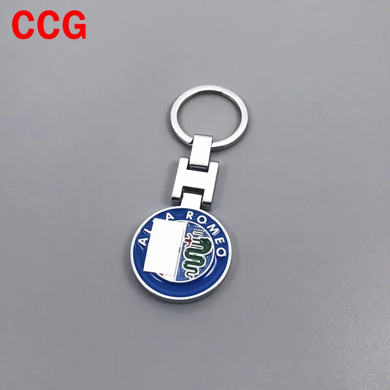 

3D Metal Zinc Alloy ALFA ROMEO Car Logo Keychain Keyring Key Chain Auto Key Ring Holder For 147 156 166 159 Spider Giulia Keyfob
