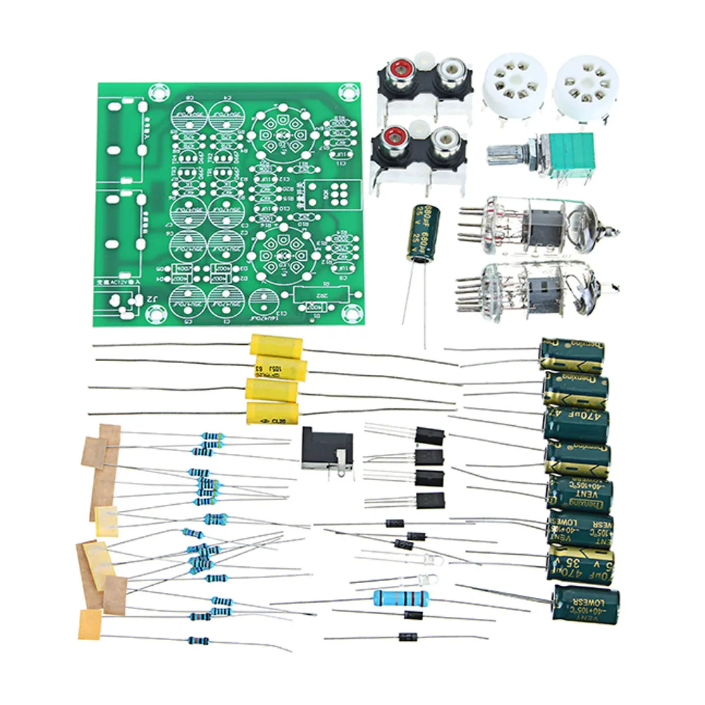 CLAITE DIY 2 канала 6J1 ламповый предусилитель Плата усилителя для наушников HIFI стерео Бас чипы наборы