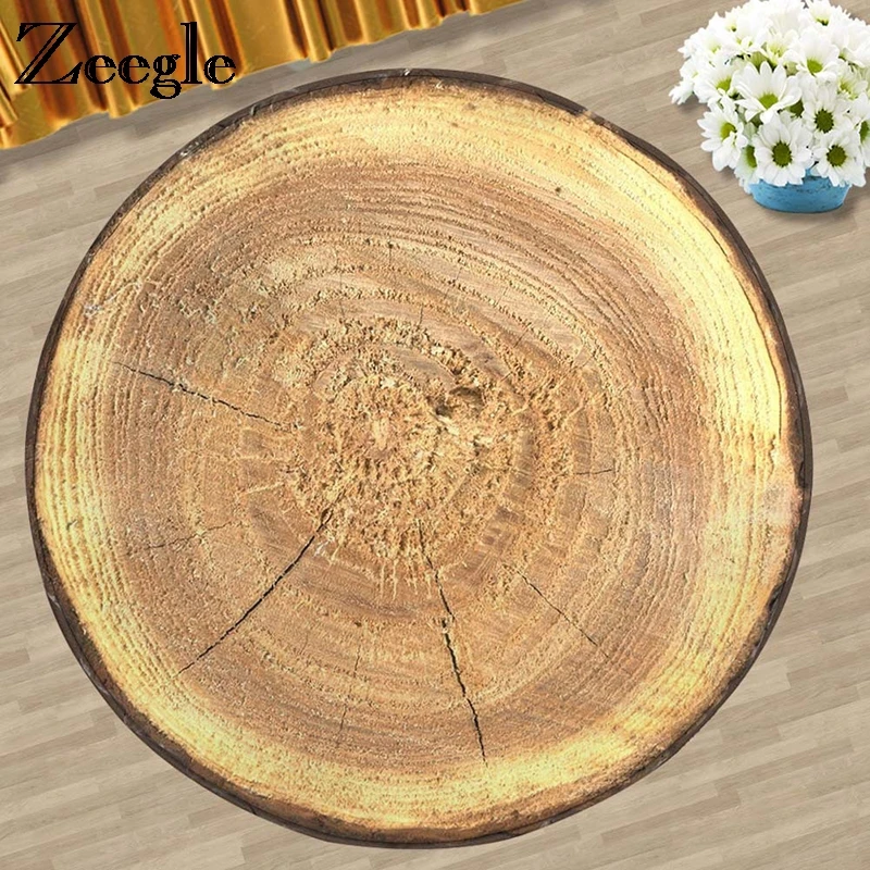 Zeegle Wood Pattern Computer Chair Floor Mats Living Room Round Carpet Kids Room Rug Non-slip Mats Bedroom Carpet For Children Zeegle Wood Pattern Computer Chair Floor Mats Living Room Round Carpet Kids Room Rug Non-slip Mats Bedroom Carpet For Children