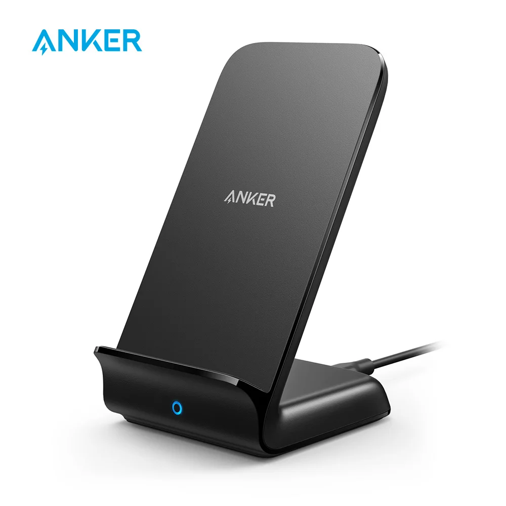 Anker PowerWave Быстрое беспроводное зарядное устройство Подставка, qi-сертификат, 7,5 Вт для iPhone XR/XS/X/8etc, 10 Вт для Galaxy, 5 Вт для всех телефонов с поддержкой Qi