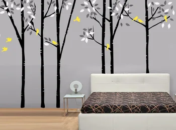 

Large Birch Tree Forest With Birds Wall Sticker Decal For Kids Baby Nursery Living Room Home Decor Removable DIY Wallpaper A186