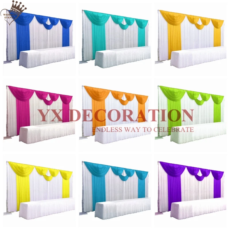 Горячая продажа Свадебный ледяной шелк свадебный фон занавес с верхняя