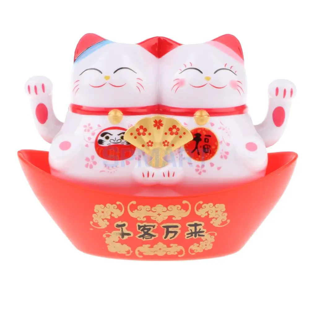 Maneki Neko Твин животное Модель Дети трясущиеся руки фигурка игрушка Солнечный счастливый кот автомобиль орнамент домашний декор друзья подарок - Цвет: C