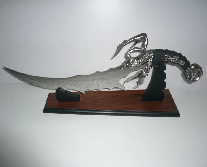 S0131 паук сеть Скорпион нож Клинок смерти лезвия гравировки с подставкой 21&quot|engraved