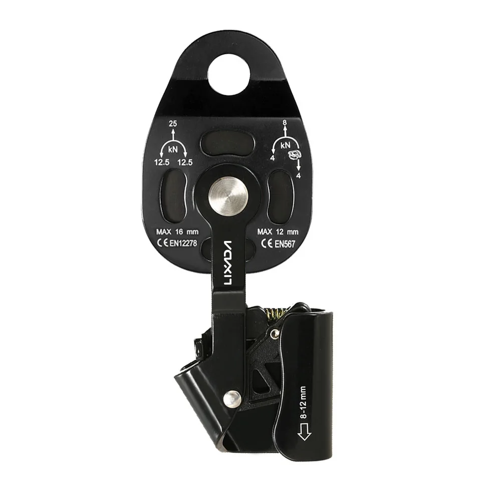 

Lixada Ascender 25KN Hauling Pulley 8-12MM Rope Slackline Aerial Rescue Protective Rock Climbing Ascender Cam Process Capture