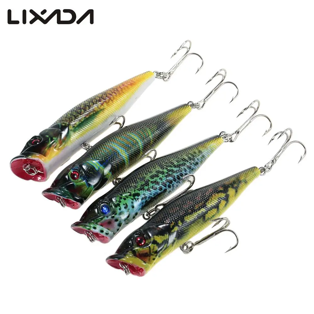 Lixada 4PCS плавающая Поппер рыболовные приманки комплект 12g 95 мм искусственная