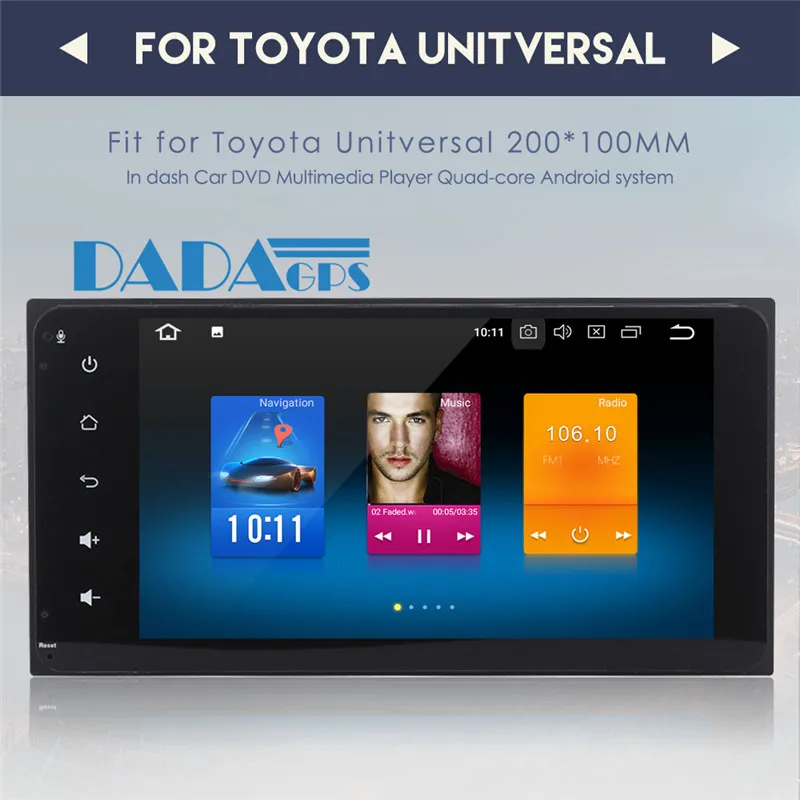 Discount Android 8.0 7.1 Car Radio GPS Navigation Vehicle For Toyota Universal 200*100MM Car Stereo no DVD Player Multimedia Audio Satnav 5