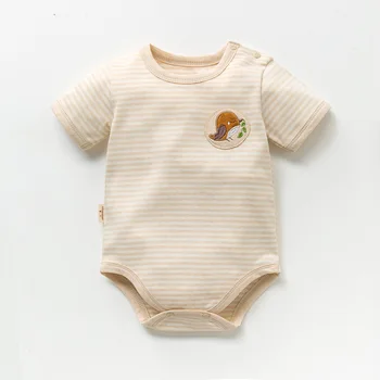 

Natural organic cotton short sleeves bunny newborn baby jumpers Neonatal jumpsuits toddler summer innfant bodysuite