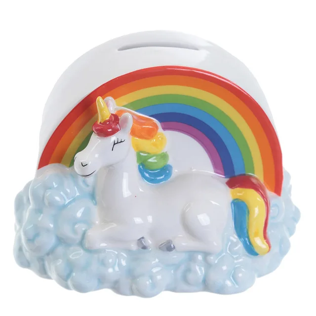 

1Piece Rainbow Cloud Personalised Unicorn Piggy Bank Unicorn Money Box Magical Unicorn Gift Saving Banks Kids Gift Home Decor