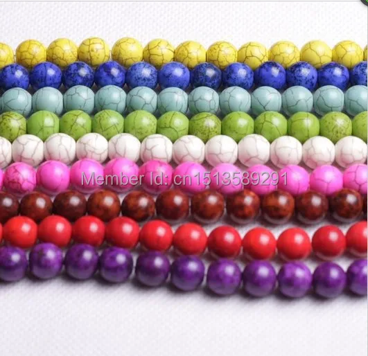 Free-Shipping-10mm-40pcs-Natural-Howlite-Turquoise-Stone-Round-Loose-Beads-For-Bracelet-Necklace-Jewelry-Making
