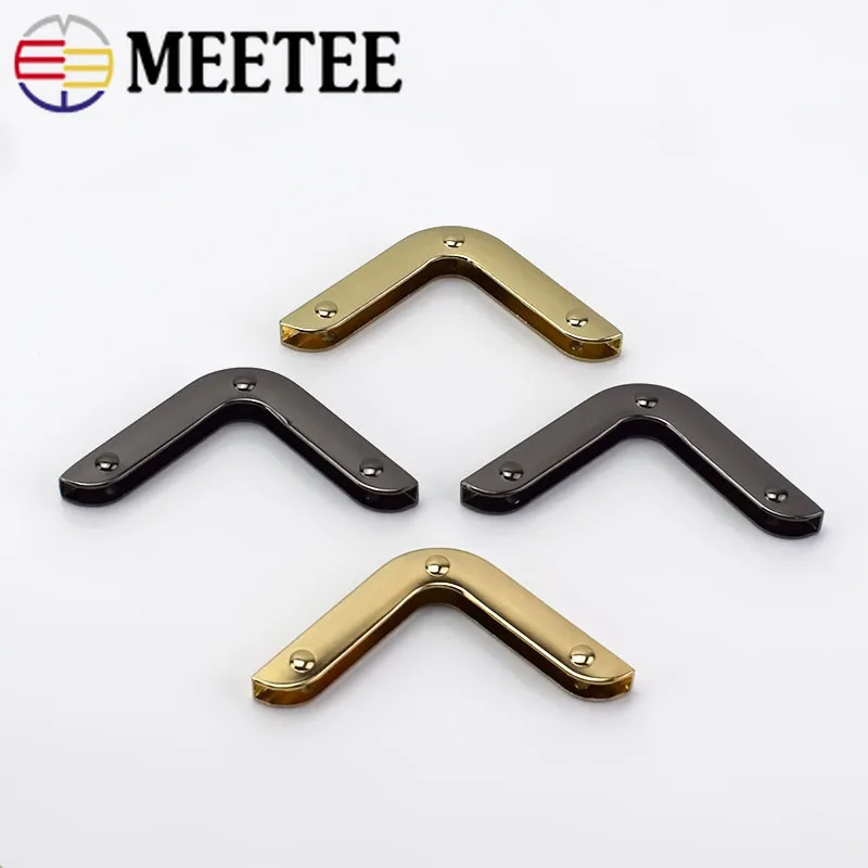 

4/8pcs Meetee 40mm Bag Corner with Screw Decoration Hardware Accessories for Handbag Edge Protection Metal Hook Buckle BF215