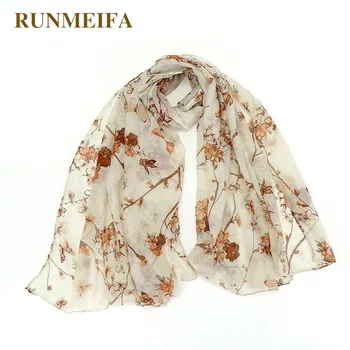 

RUNMEIFA 2019 New Arrival Fashion Spring Autumn Cotton Linen Scarves For Women Print Shawl Elegant Ladies Foulards Femme Echarpe