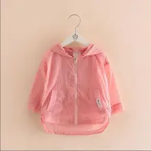 Детская однотонная Солнцезащитная одежда г. летняя одежда новая детская одежда для девочек Детская Женская футболка с капюшоном Блузка с длинными рукавами для девочек