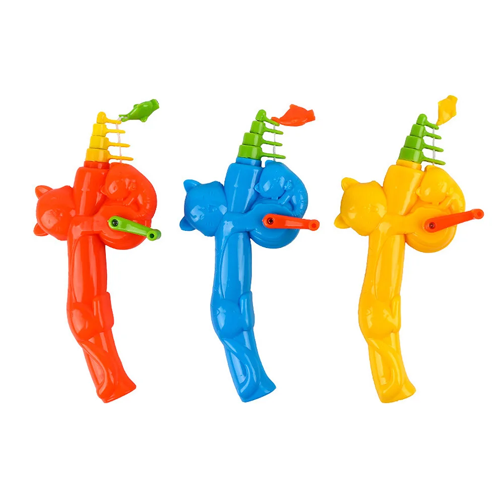 

1PCS Plastic Retractable Pole Fishing Games Children Magnetic Fish Rod Toy for Kids Outdoor Interactive Toy 42cm Random Color