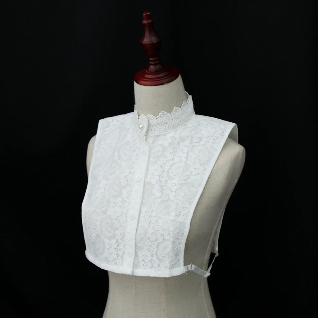 Women?s Fashion Fake Flower Lace Collar Bib Cotton Removable False Half Blouse Neckwear