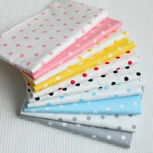 Хлопковая саржевая ткань в горошек для рукоделия, шитья, обивки, скрапбукинга, рукоделия, материал, хлопковая ткань