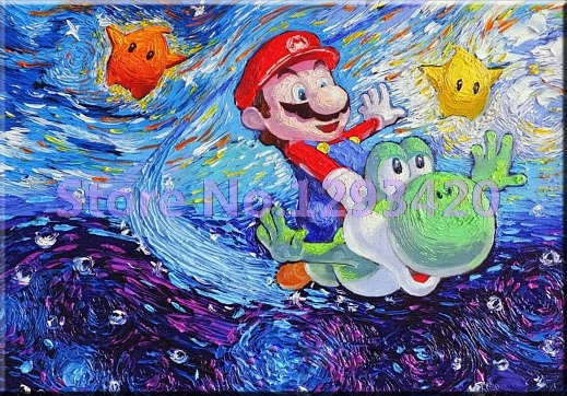 

Van Gogh starry sky Full Square Rhinestones 3D Diamond Painting Cross Stitch Wall Art Decor DIY 5D Diamond Mosaic Mario