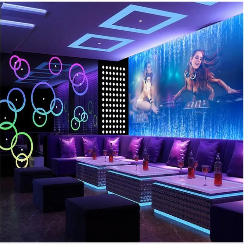 

wellyu Custom large - scale murals dynamic rock music carnival bar KTV background wall non - woven wallpaper papel de parede