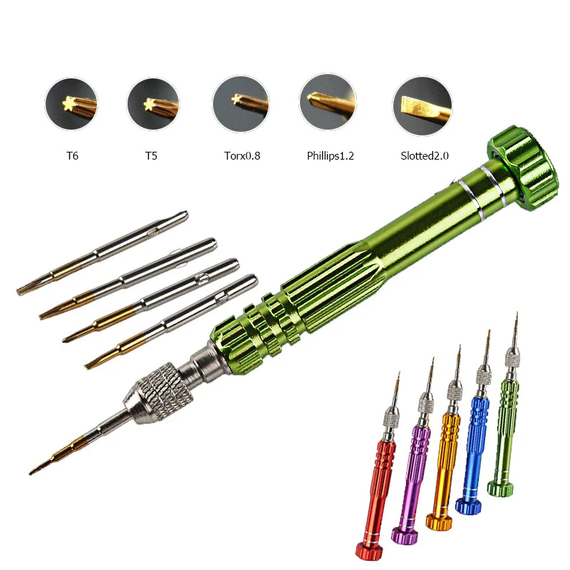Набор отверток 6 в 1 T6 T5 Torx0.8 Phillips1.2 Slotted2.0 диагностический инструмент для ремонта