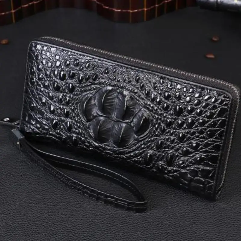 Men's wallet Thai crocodile leather wallet men's long handbag female leather wrist bag zipper wallet clutch Europe America04 Men's wallet Thai crocodile leather wallet men's long handbag female leather wrist bag zipper wallet clutch Europe America04