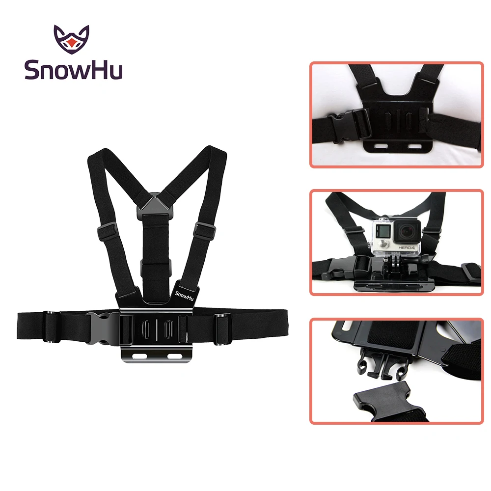 

Go Pro Adjustable Chest Body Tripod Harness Belt Strap Mount Black For Gopro Hero 4 3+2 Sj4000 Xiaomi Yi Camera Accessories GP27