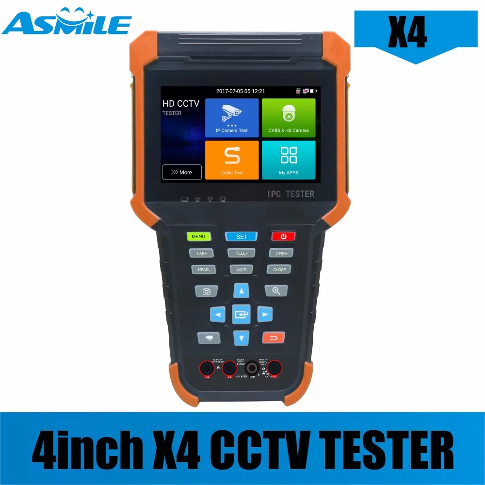 Портативный X4 серии сенсорный экран IP камера тестер с TVI 8MP/CVI 8MP/AHD 5MP/EX-SDI |