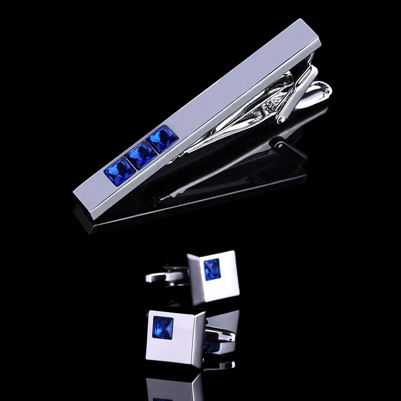 

Luxury Tie Clips & Cufflinks for Mens Silver Ship Anchor Cuff link and Tie clip sets man French shirt button high quality