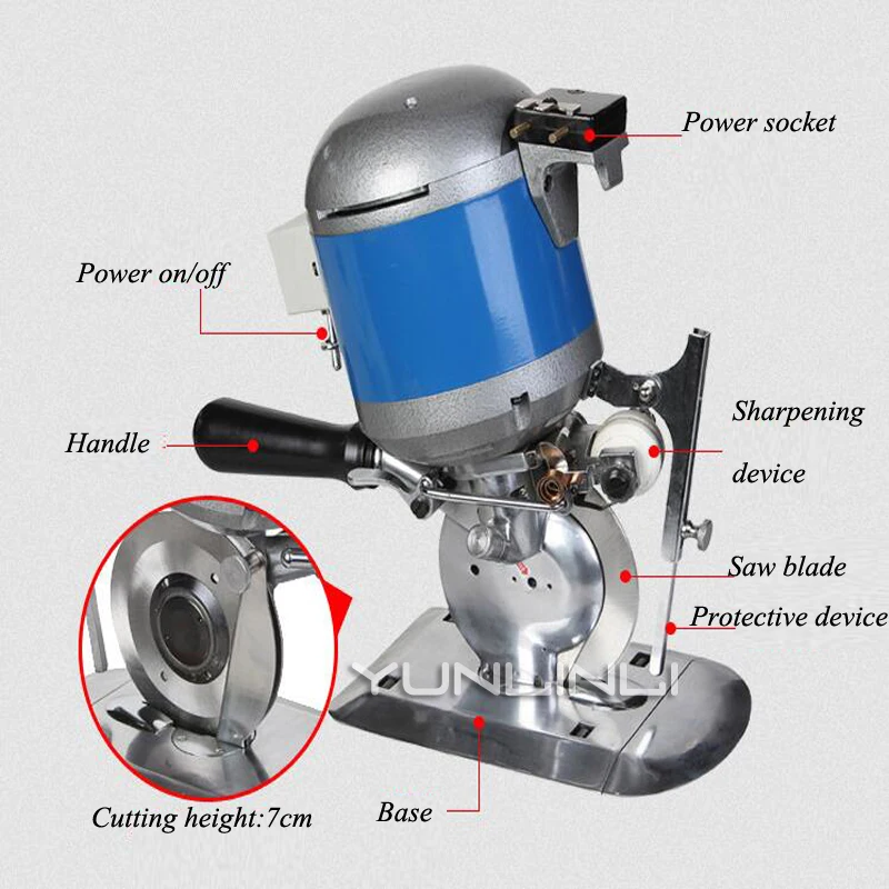

Electric Clothing Scissors Cutting Machine Power Tool Scissors Cutting Cloth Leather Round Knife 370W CZ-Y120