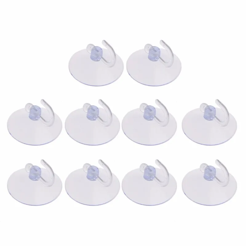 

10 x Glass Window Wall Hooks Hanger Kitchen Bathroom Strong Suction Cup Tool