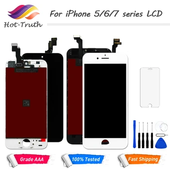 

For Apple iPhone 5 5S 6 6S 7 LCD Display Touch Screen Digitizer Assembly LCD Screen Replacement with Free Glass Tools 100% AAA