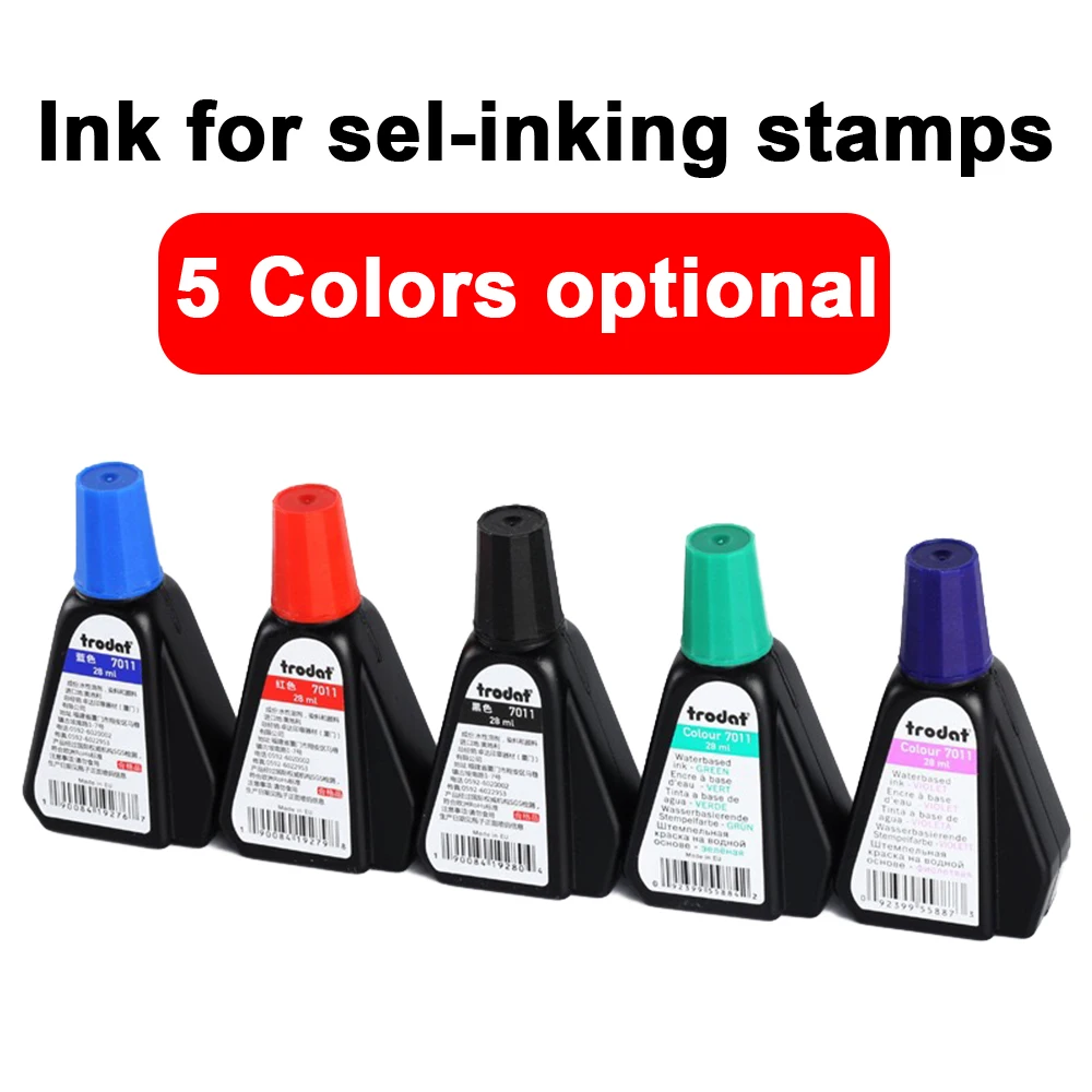 Self Inking Stamp Premium Stamp Refill Ink 30ml, Water Based Ink, Red