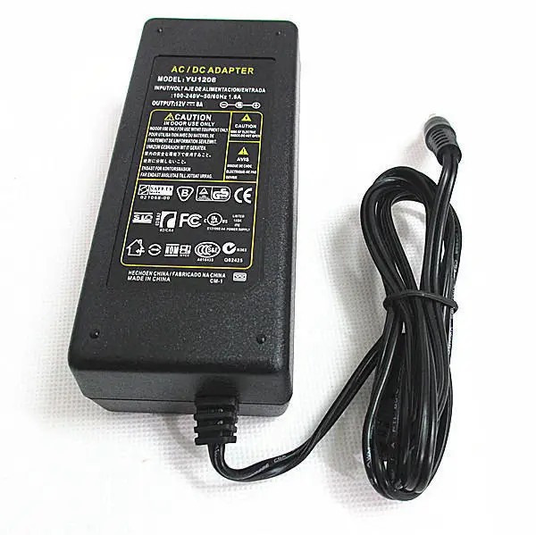 

best price AC110-240V To DC 12V 8A Power Supply UK US EU Adapter Plug For 3528 5050 led Strip