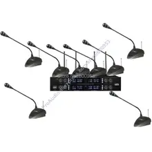 Высокая-конец UHF 8x50 каналов гусиной шее стол Беспроводной конференции Микрофоны Системы для конференц-зал