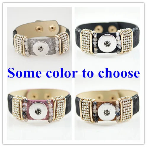 bracelet charm jewelry snaps 5colors pu snap buttons wholesale button single leather shipping custom