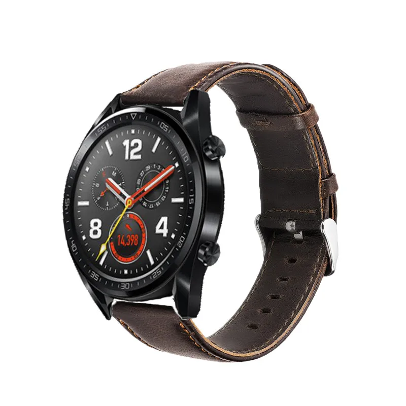 Ремешок кожаный для смарт часов HUAWEI watch GT GT2 браслет huawei honor Watch band Gear s3/galaxy 46