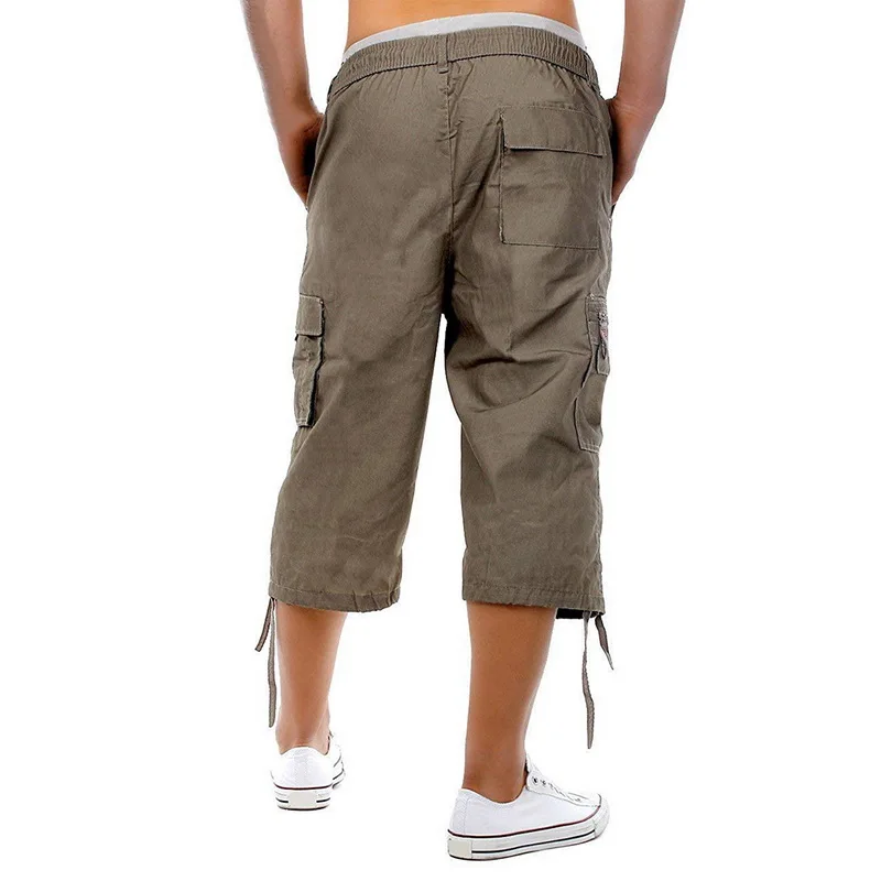 Litthing летние новые мужские шорты Карго с несколькими карманами повседневные мужские однотонные уличные свободные шорты на молнии Бермуды