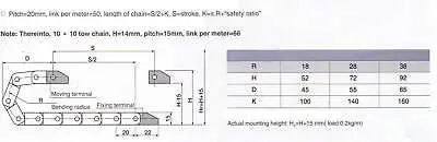 1 м(3,28 футов) 10x20 мм кабель тяги цепи радиус 18 мм провода несущей Конец Разъемы CE