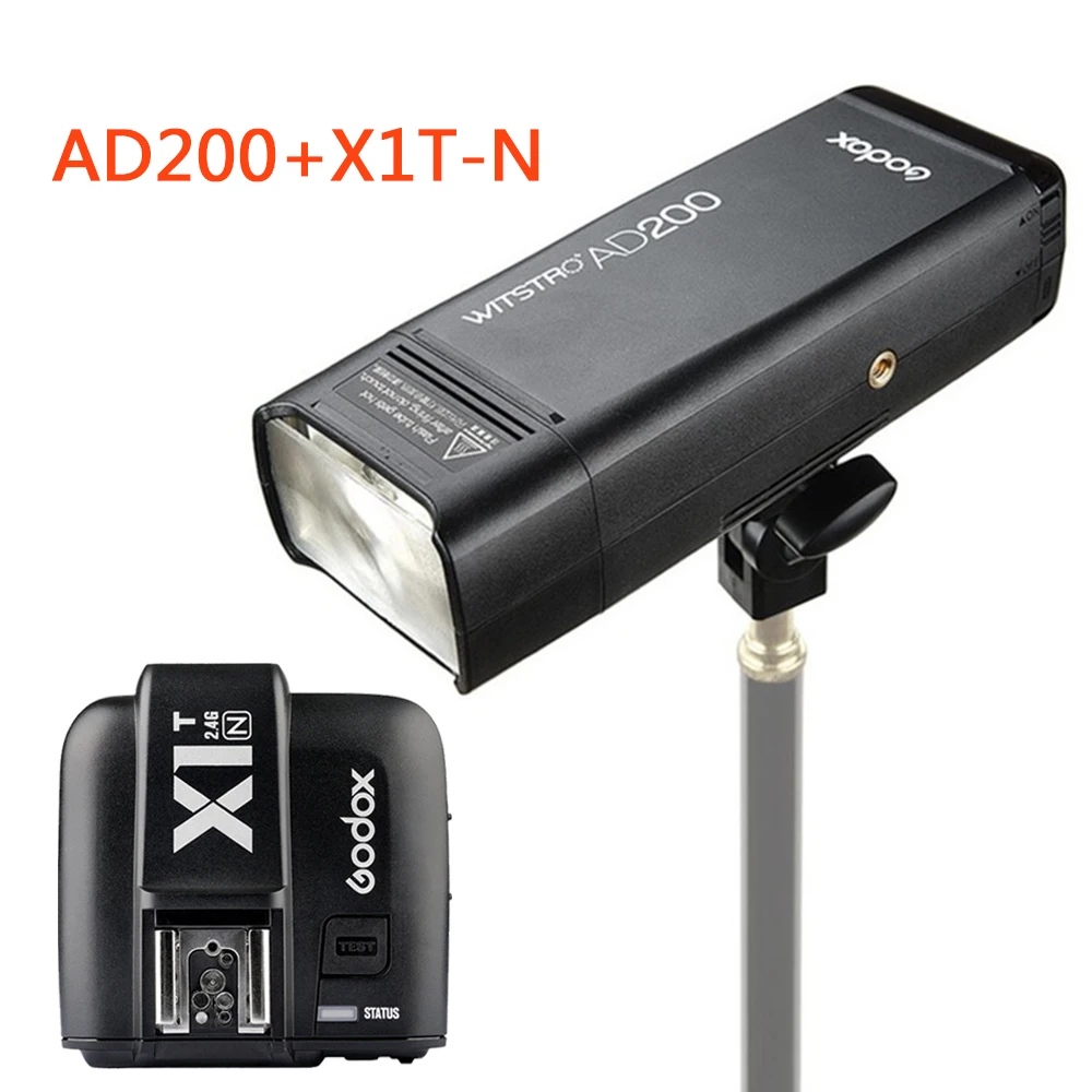 GODOX AD200 ttl 2,4G 1/8000s HSS карманный фонарик с двойной головкой 200Ws с 2900mAh литиевой батареей с 2,4G беспроводной X системой - Цвет: AD200 and XIT-N