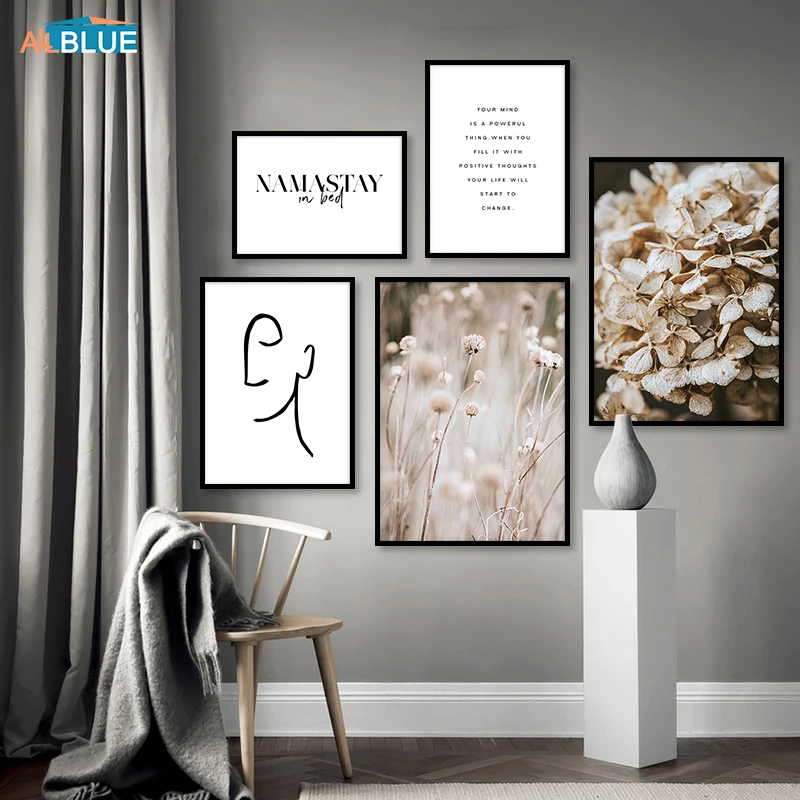 Desert Flower Plants Canvas Poster Nordic Wall Art Painting Abstract Face Posters And Prints Decorative Picture For Living Room