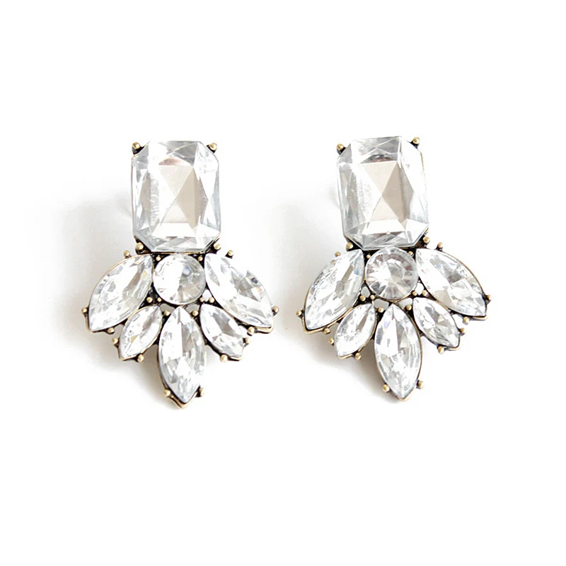 

JShine Crystal Korean Fashion Woman Earrings 2018 Clear Stud Earrings Geometric Statement Earrings for Women Costume Jewelry