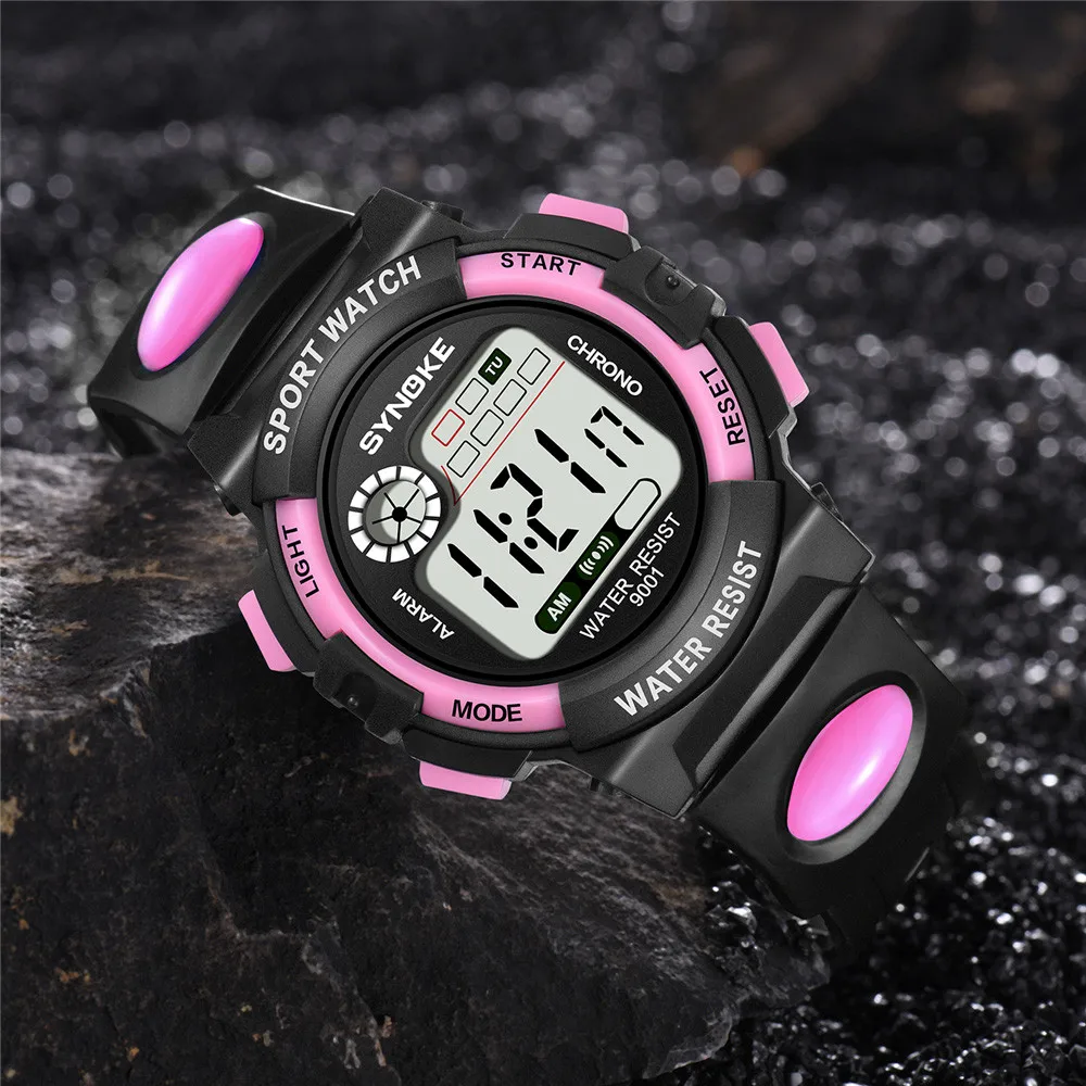 Montre Homme SYNOKE многофункциональные водонепроницаемые часы 30 м светодиодные